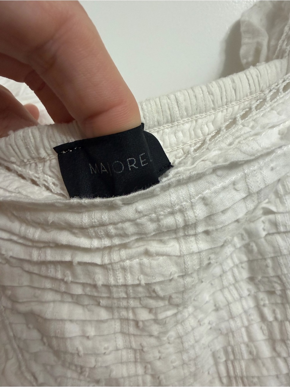 MAJORELLE White Ruffle Mini Dress XS Swiss Dot Cottagecore Revolve - Picture 5 of 9